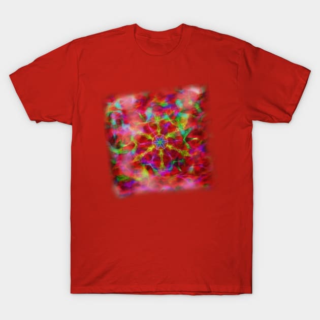 Vibrant kaleidoscope in red mist T-Shirt by hereswendy